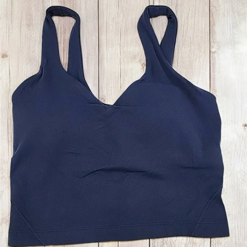 Lululemon Navy Blue Align Tank Top Size 6 EUC w/ Padding - Picture 2 of 6